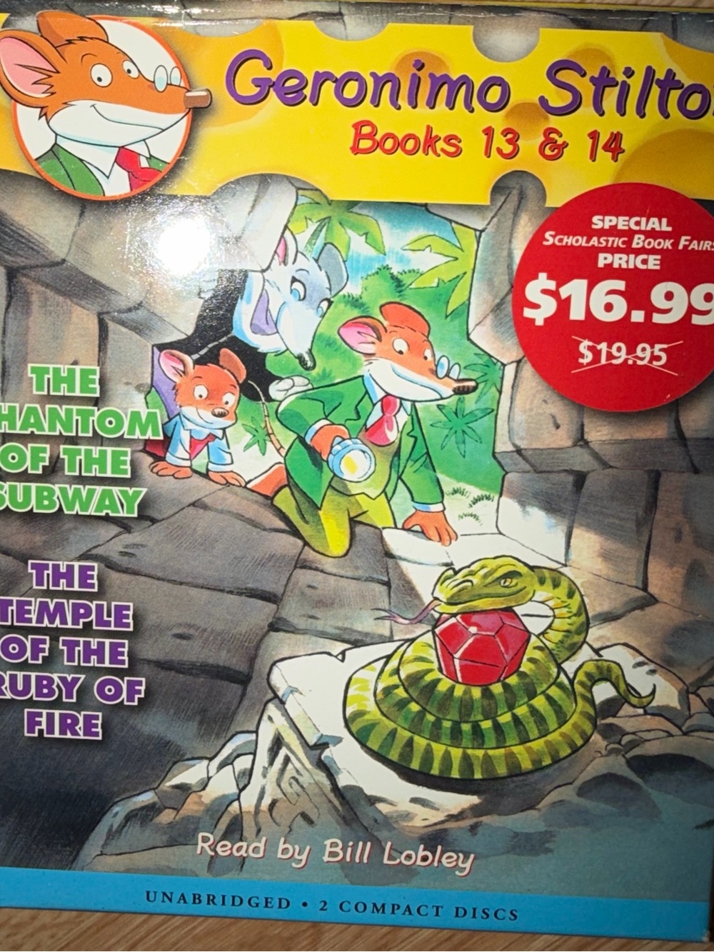Geronimo Stilton Audiobooks 13 & 14 Phantom of Subway Temple of the Ruby of Fire